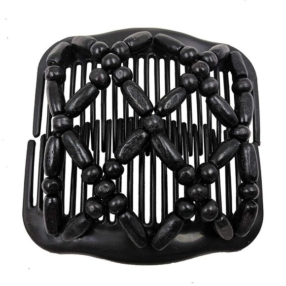 Wood Beaded Hair Combs Set Double Side Bun Maker Multi-Style Accessories - Picture 3 of 7